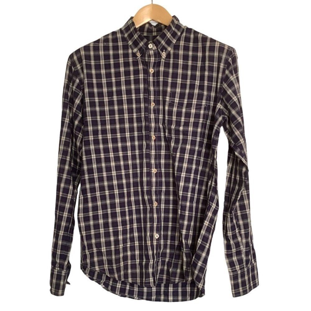 TAKEL Plaid Casual Button Up Shirt Sz L Long Sleeve Rugged Grunge Modern Preppy